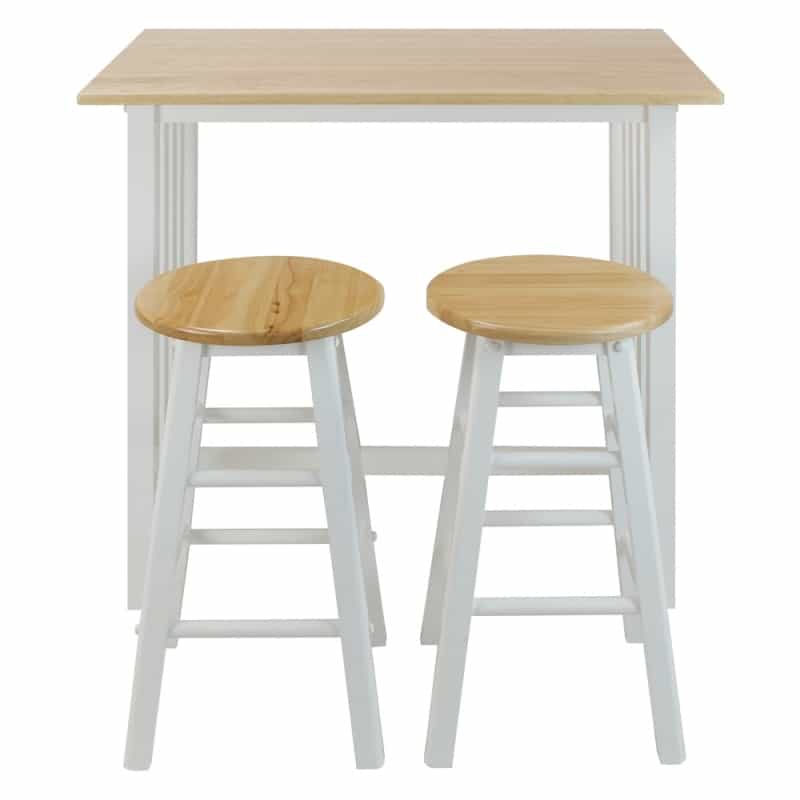 3Pcs Breakfast Set Made With Solid Wood-White