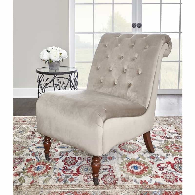 Cora Mink Tufted Slipper Chair