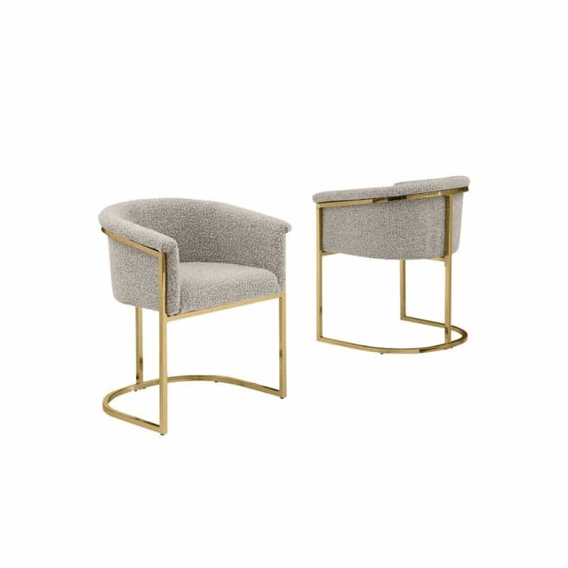 Best Quality Teddy Boucle In Gray Side Chair - Set Of 2