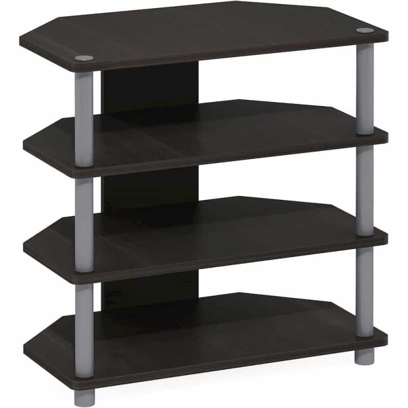 Turn-N-Tube Easy Assembly 4-Tier Petite Tv Stand, Espresso