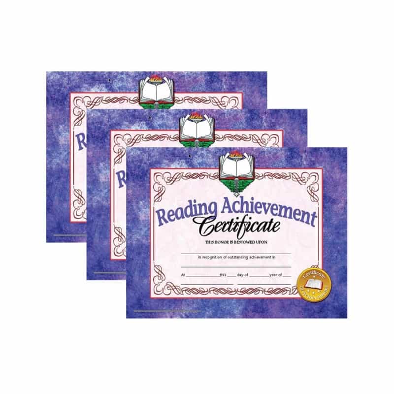 Reading Achievement Certificate, 30 Per Pack, 3 Packs