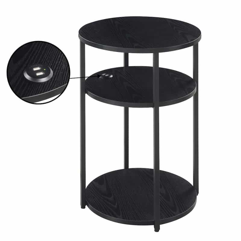 Designs2go Simon 3 Tier End Table With Usb Ports