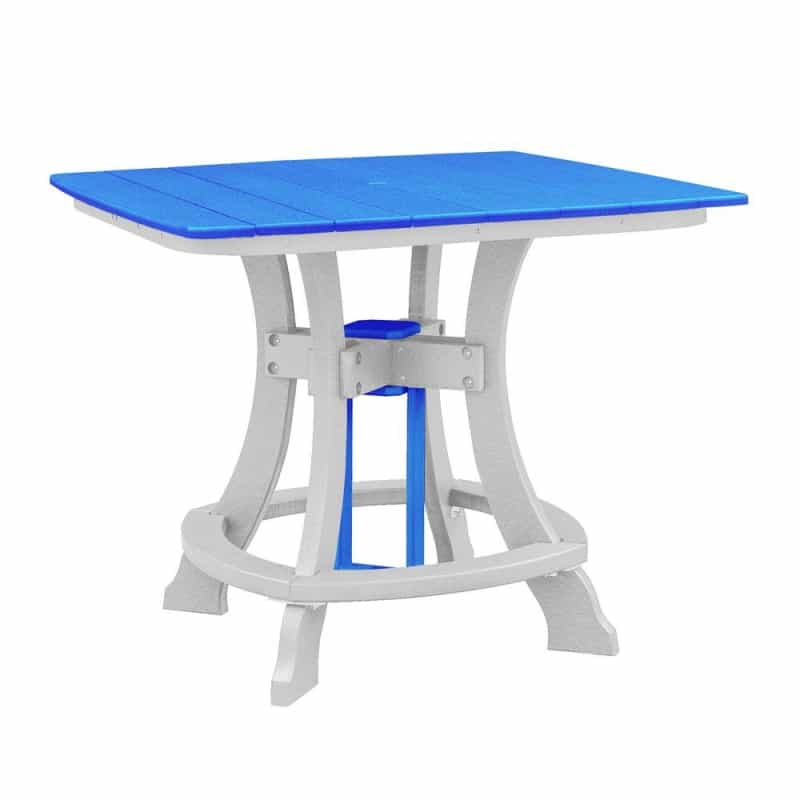 Os Home And Office Model 44S-C-Bw Counter Height Square Table In Blue With White Base