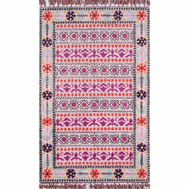 Transitional Rectangle Area Rug, Pink, 3'6" X 5'6"