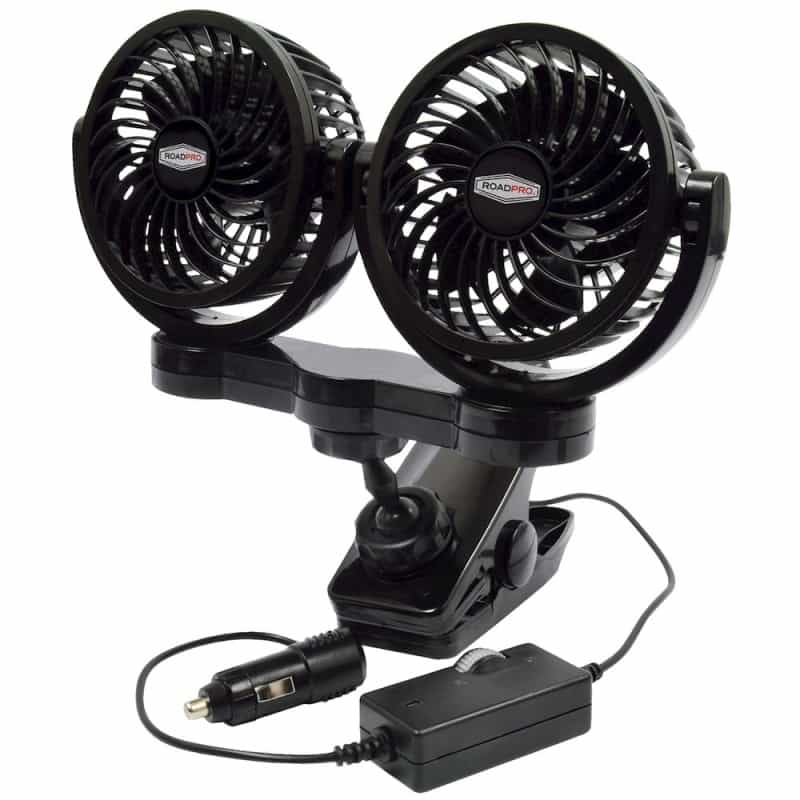 12 Volt Truck Dash Fan Dual Personal Cooling Fan With Mounting Clip