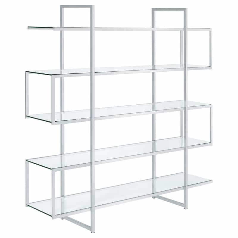 Elmer 63-Inch 5-Shelf Bookshelf Clear And Chrome