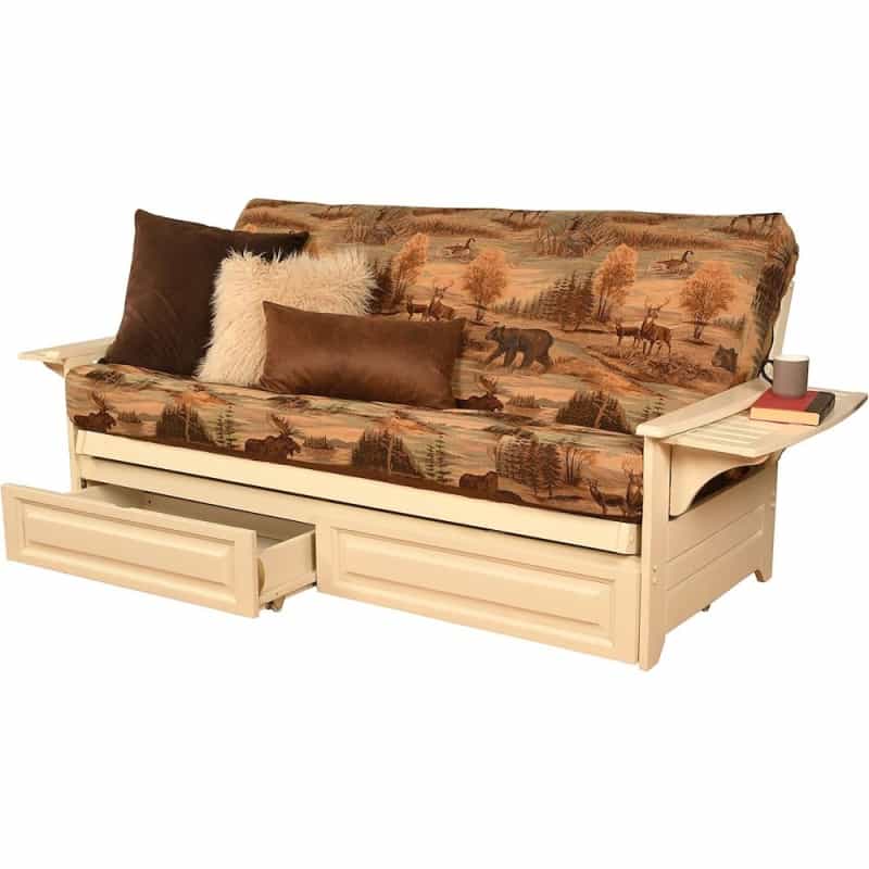 Phoenix Frame/Antique White Finish/Canadian Mattress/Storage Drawers