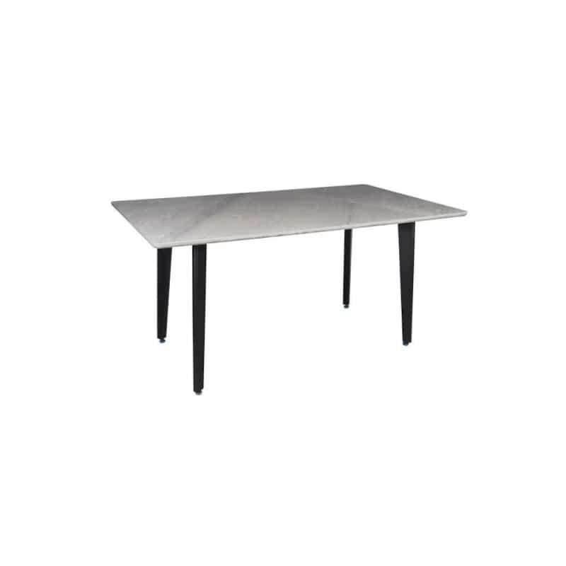 Dining Table With Sintered Stone Top And Metal Black Legs