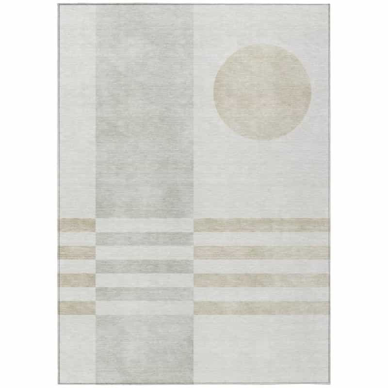 Machine Washable Indoor/Outdoor Chantille Acn2131 Linen 5' X 7'6" Rug