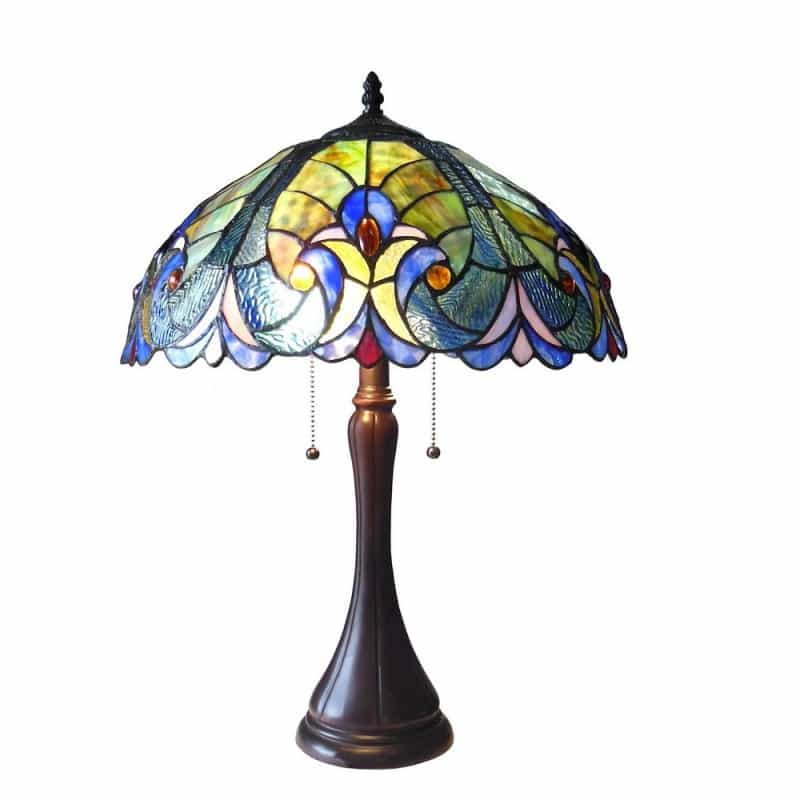 Amor Tiffany-Style 2 Light Victorian Table Lamp 16" Shade