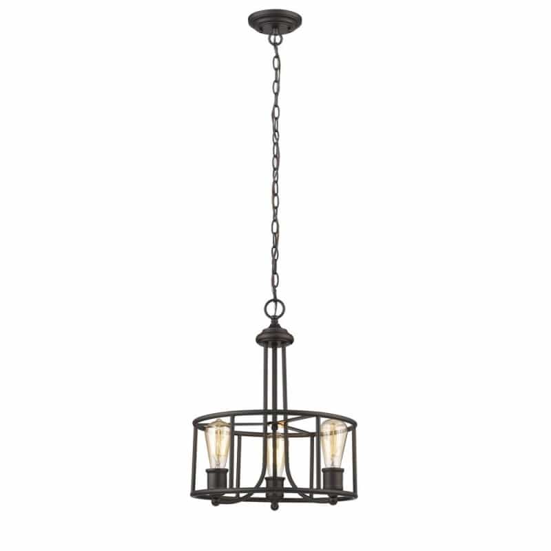 Elissa Transitional 3 Light Rubbed Bronze Ceiling Pendant 15" Wide