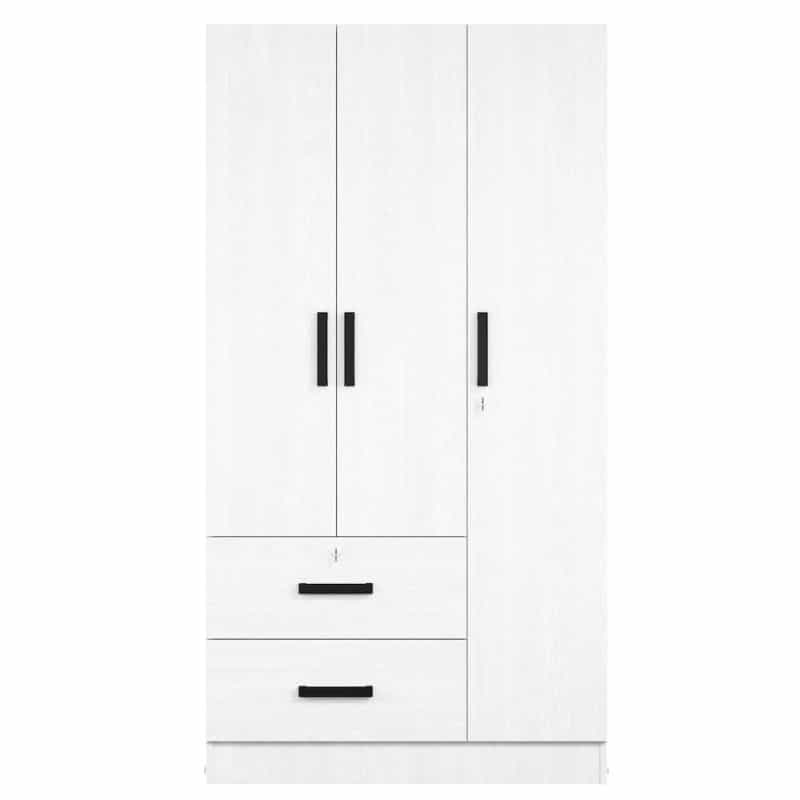 Better Home Products Symphony Wardrobe Armoire Closet With Two Drawers In White