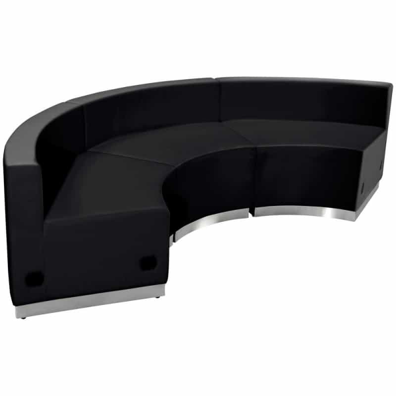 Alon Black Leathersoft Reception Configuration, 3 Pieces