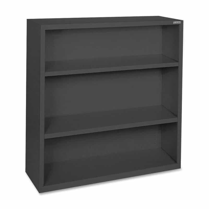 Lorell Fortress Series Bookcase - 34.5" Width X 13" Depth X 42" Height - 3 X Shelf(Ves) - Black - Powder Coated - Steel - Recycled