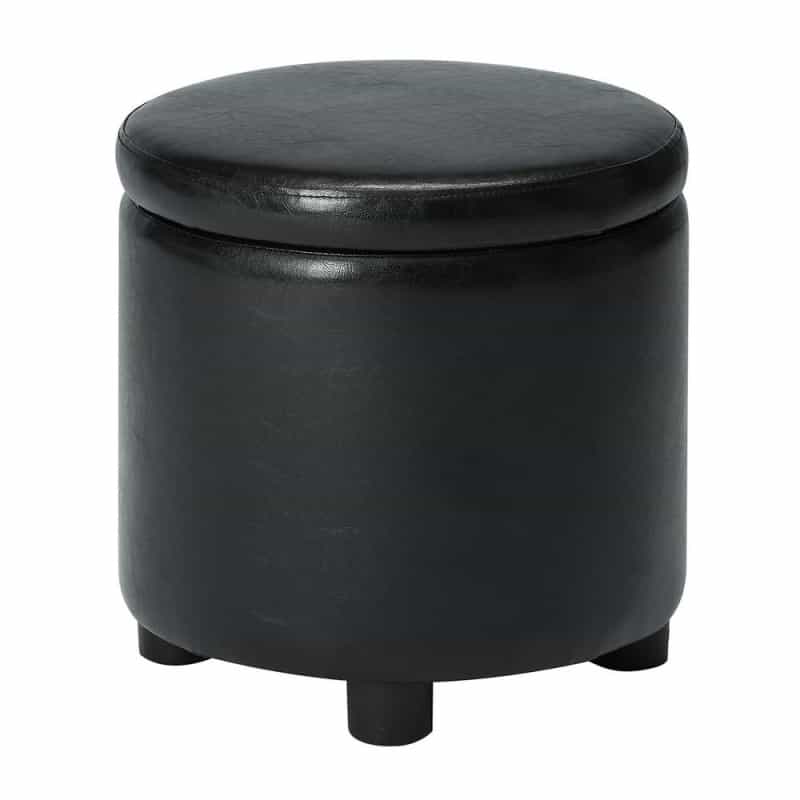 Designs 4 Comfort Round Accent Storage Ottoman With Reversible Tray Lid