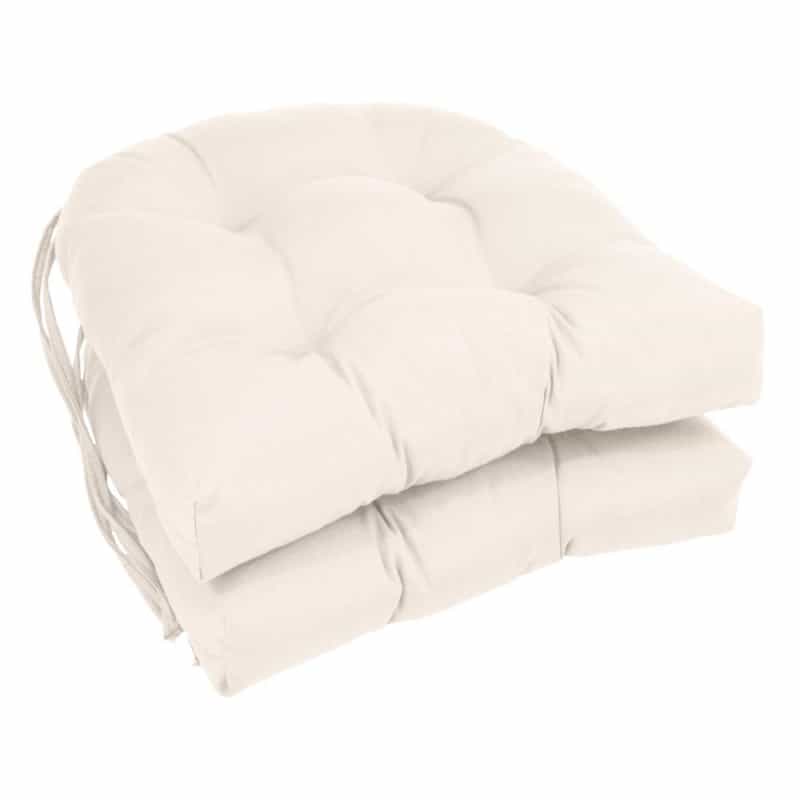 16-Inch Solid Twill U-Shaped Tufted Chair Cushions (Set Of 2)