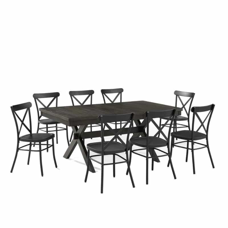 Hayden 9-Piece Dining Table Set For 8 W/Camille Chairs - Table & 8 Chairs