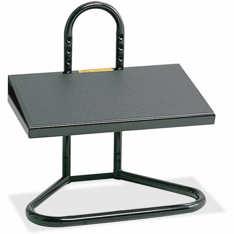 Safco Industrial Adjustable Footrest - 8° Tilt - Black - 1 Each