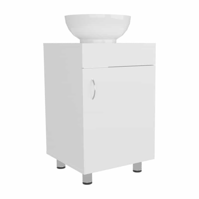 Vicksburg Bathroom Vanity, 1 Door, 4 Legs, White