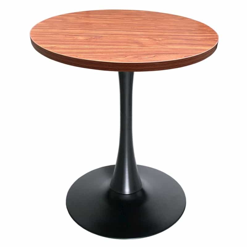 Bristol Dining Table, Black Base With 27 Round Cognac Brown Mdf Top