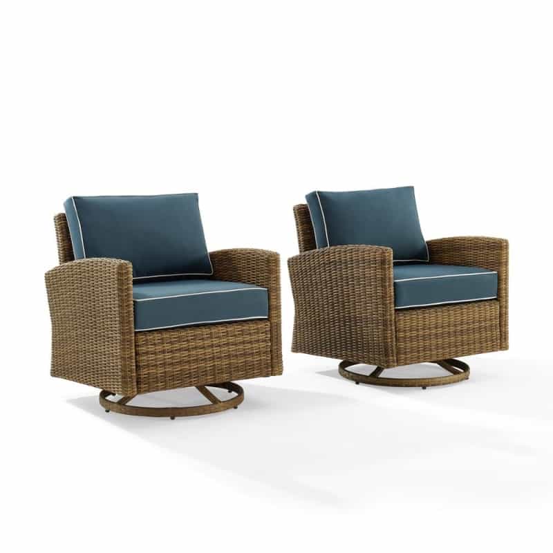 Bradenton 2Pc Wicker Swivel Rocker Outdoor Chair Set - 2 Swivel Rockers