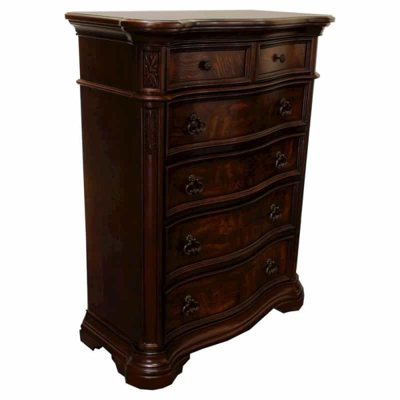 Best Master Barney's Traditional Wood 5-Drawer Chest In Walnut