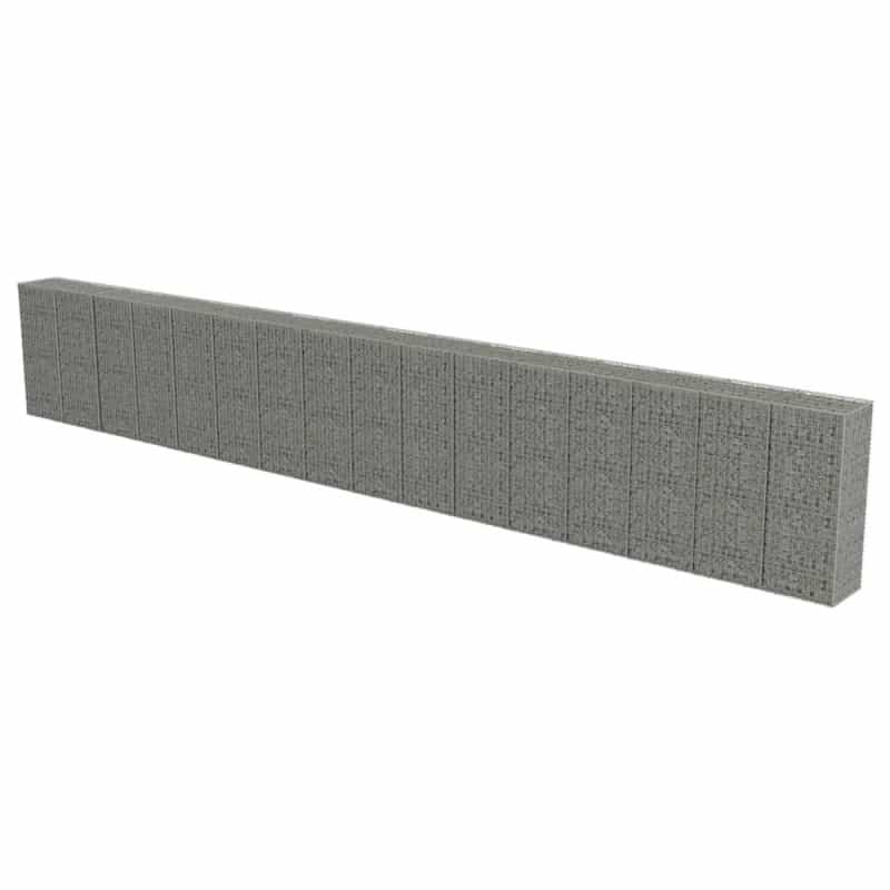 Gabion Wall With Covers Galvanized Steel 354"X19.7"X59"