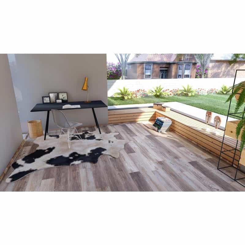 Eva Backing Spc Wood Flooring Planks, Taupe Gray 4Mm X 7" X 48" With 20Mil Wear Layer And I4f Click Locking, 30 Sq Ft /Case