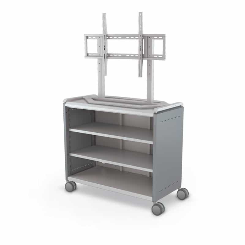 Compass Cabinet - Maxi H2 -Shelves / Casters / Tv Mount - Cool Grey