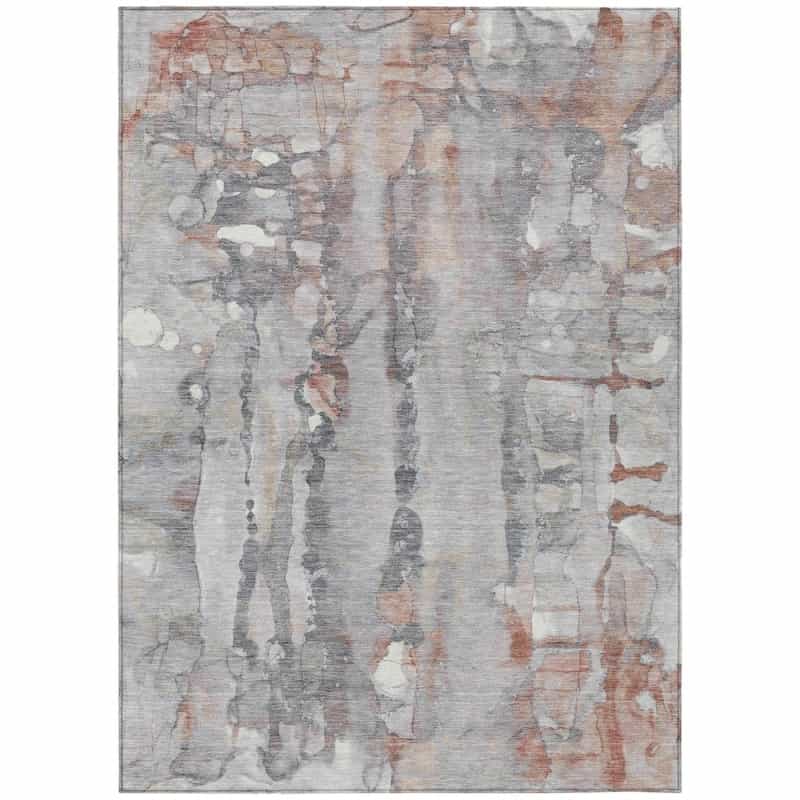 Machine Washable Indoor/Outdoor Chantille Acn2120 Copper 5' X 7'6" Rug