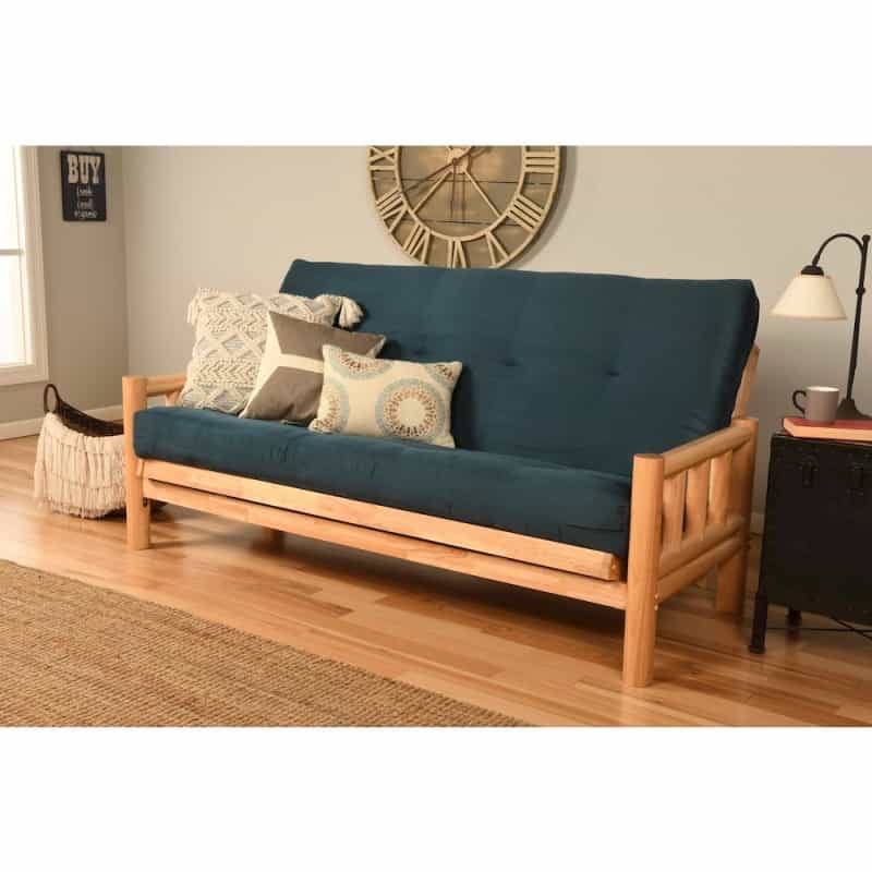 Lodge Frame-Natural Finish-Suede Navy Mattress