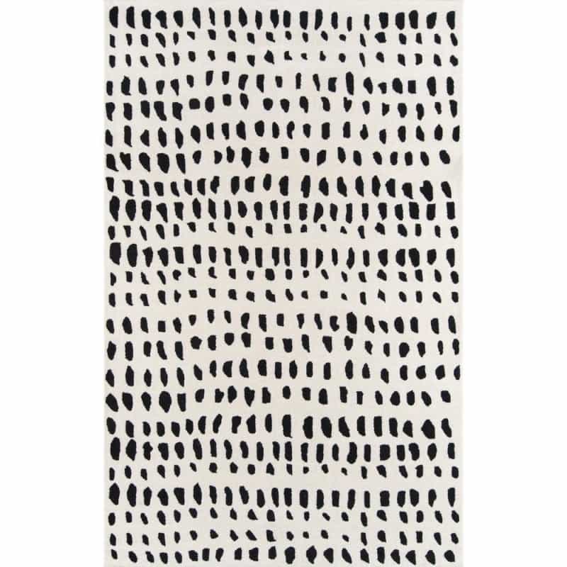 Contemporary Rectangle Area Rug, Ivory, 8' X 10'