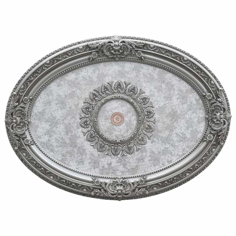 Antique Silver Petite Oval Ceiling Medallion