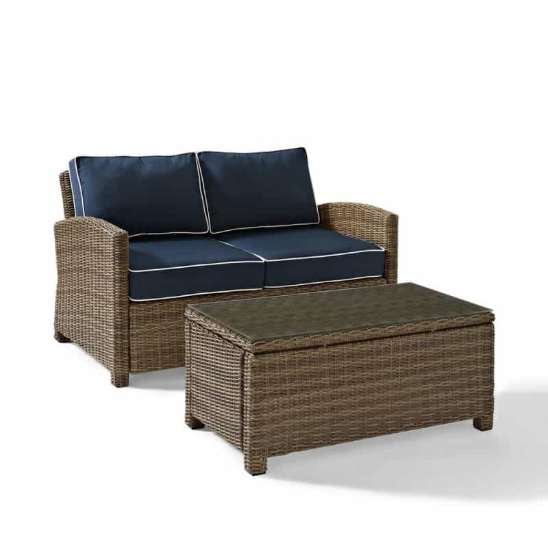 Bradenton 2Pc Outdoor Loveseat Patio Furniture Set, Loveseat & Coffee Table