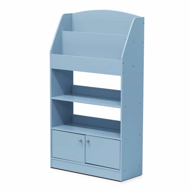 Kidkanac Magazine/Bookshelf With Toy Storage Cabinet, Light Blue