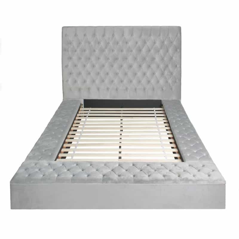 Better Home Products Cosmopolitan Velvet Upholstered Platform Queen Bed In Gray