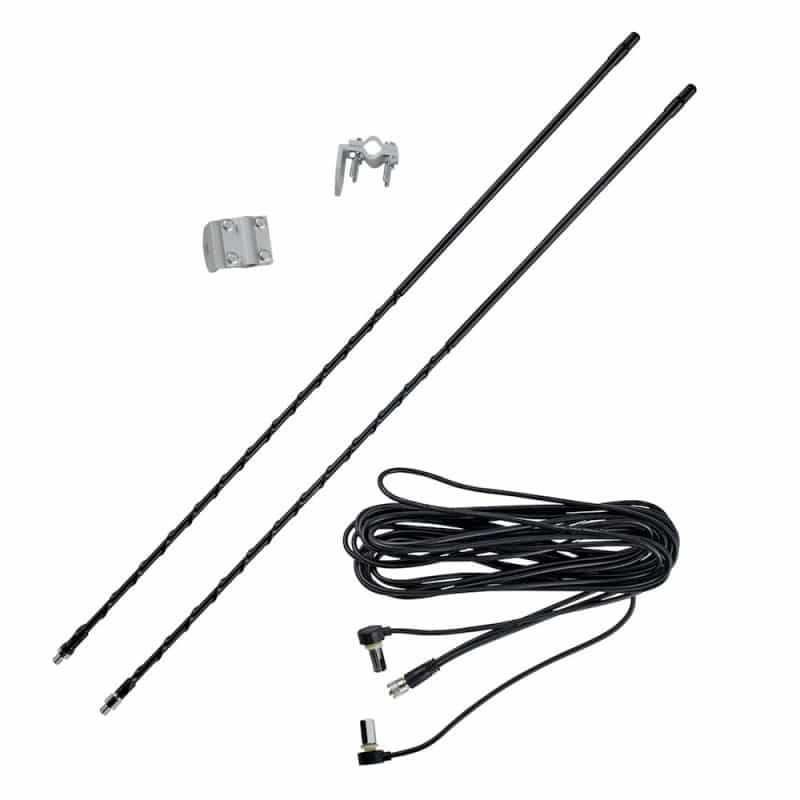 Platinum Series Black 3 Foot 1000 Watt Dual Mirror Mount Cb Radio Antenna Kit