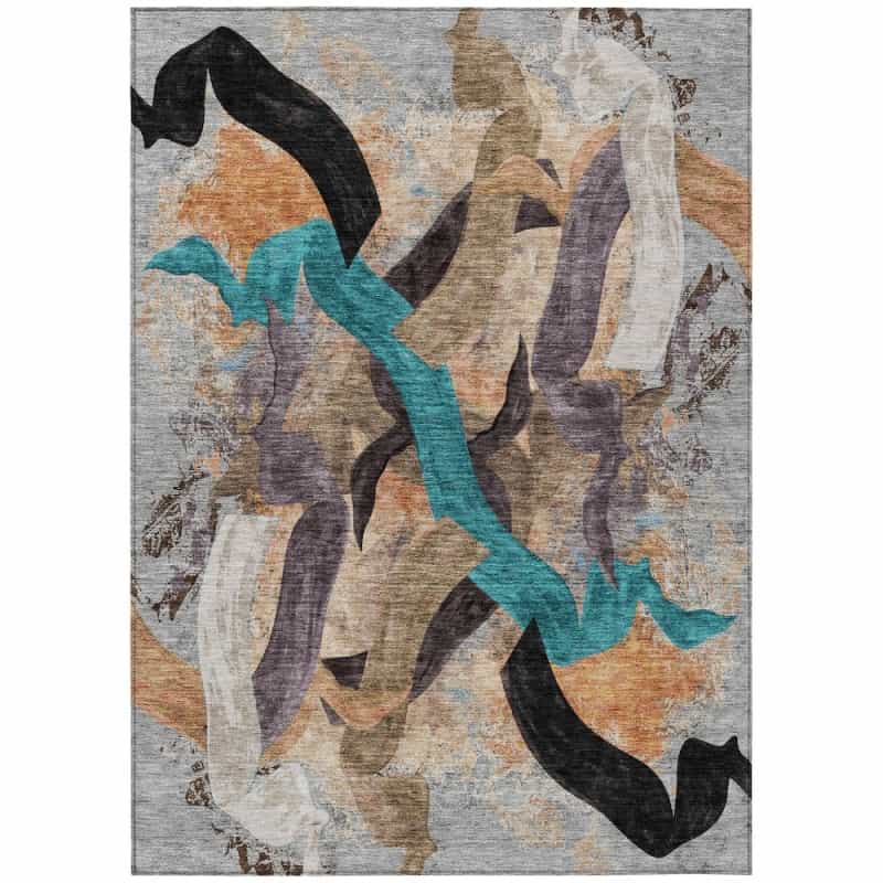 Machine Washable Indoor/Outdoor Chantille Acn2191 Gray 2'6" X 3'10" Rug