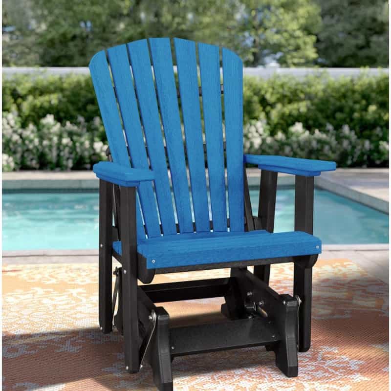Os Home And Office Model 515Bbk Fan Back Glider In Blue With A Black Base, Made In The Usa