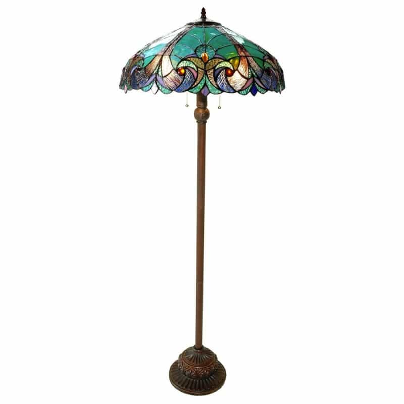 Liaison Tiffany-Style 2 Light Victorian Floor Lamp 18" Shade