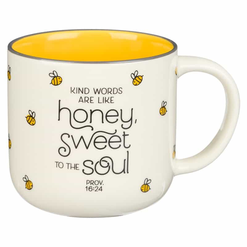 Mug White/Yellow Bees Kind Words Prov. 16:24