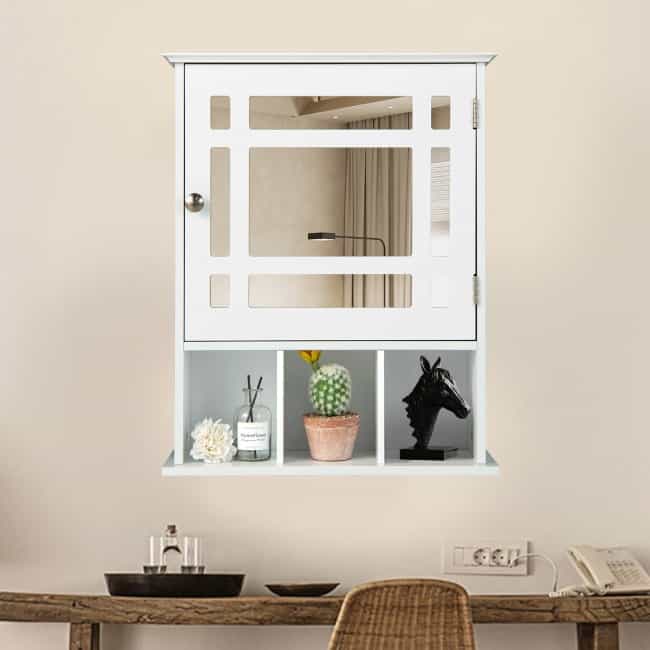 Wall Mounted And Mirrored Bathroom Cabinet