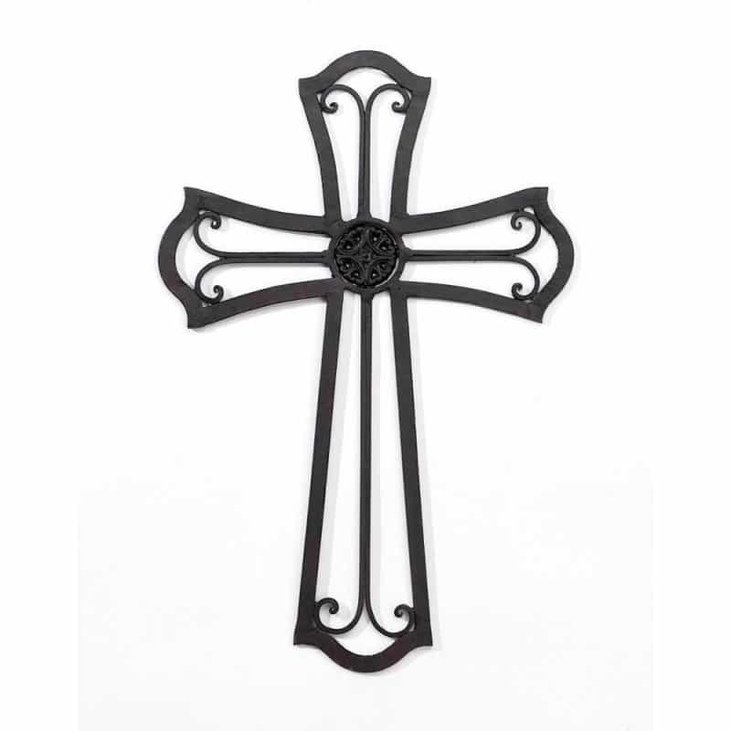 Crs Wall Cross W/Medallion Metal 18.25