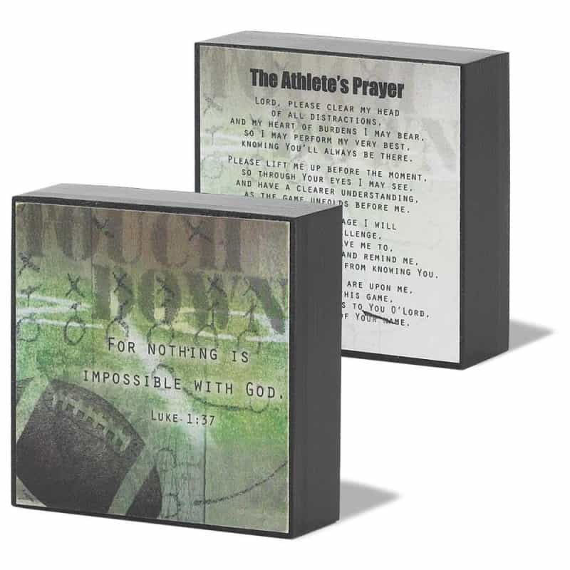 Plq Dbl Sd Touchdown Luke 1:37 Mdf 3X3