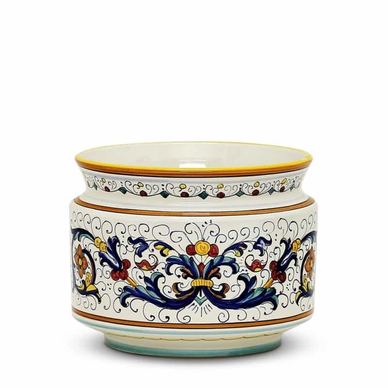 Ricco Deruta: Cylindrical Cover Pot Ricco Deruta Design - Cachepot Planter (Small)