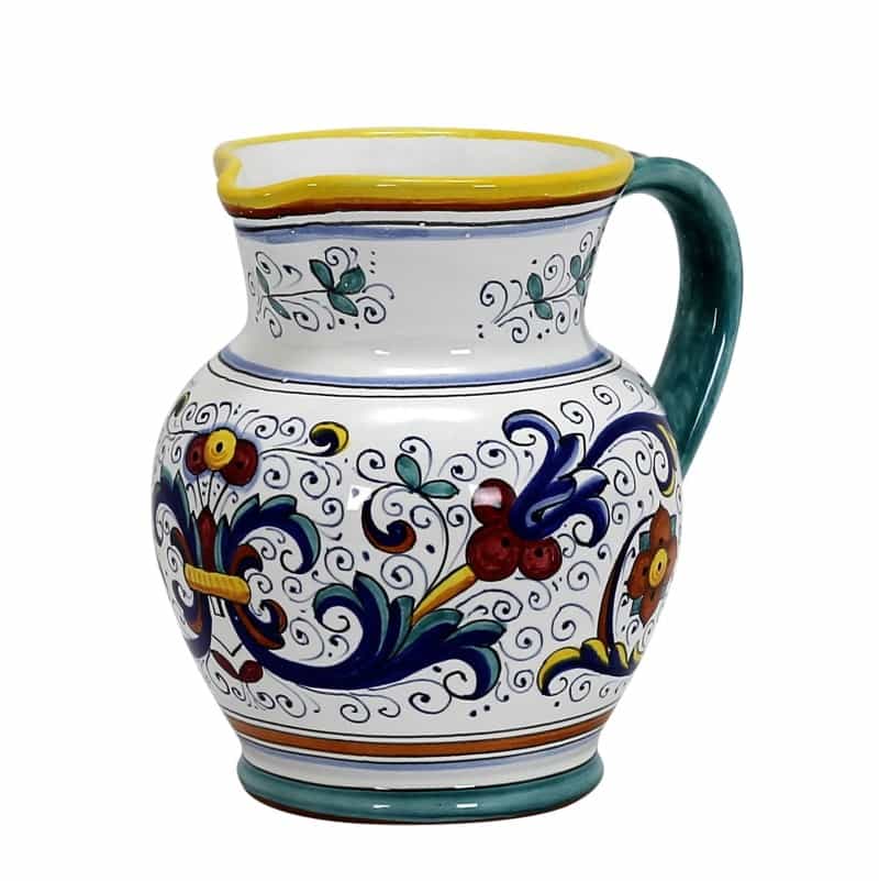 Ricco Deruta: Traditional Deruta Pitcher (1.25 Liters/40 Oz/5 Cups)