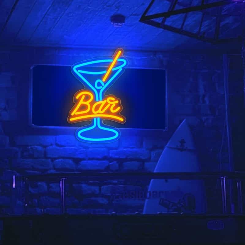Orange Vertical Bar Goblet Neon Sign