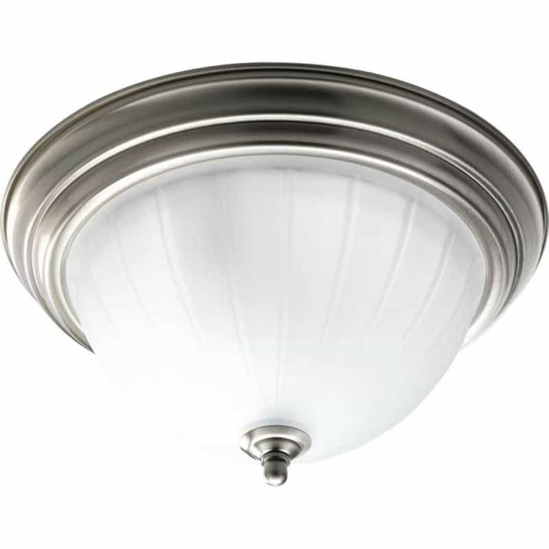 Melon 75W 2-Light 120V Flushmount Ceiling Fixture In Brushed Nickel