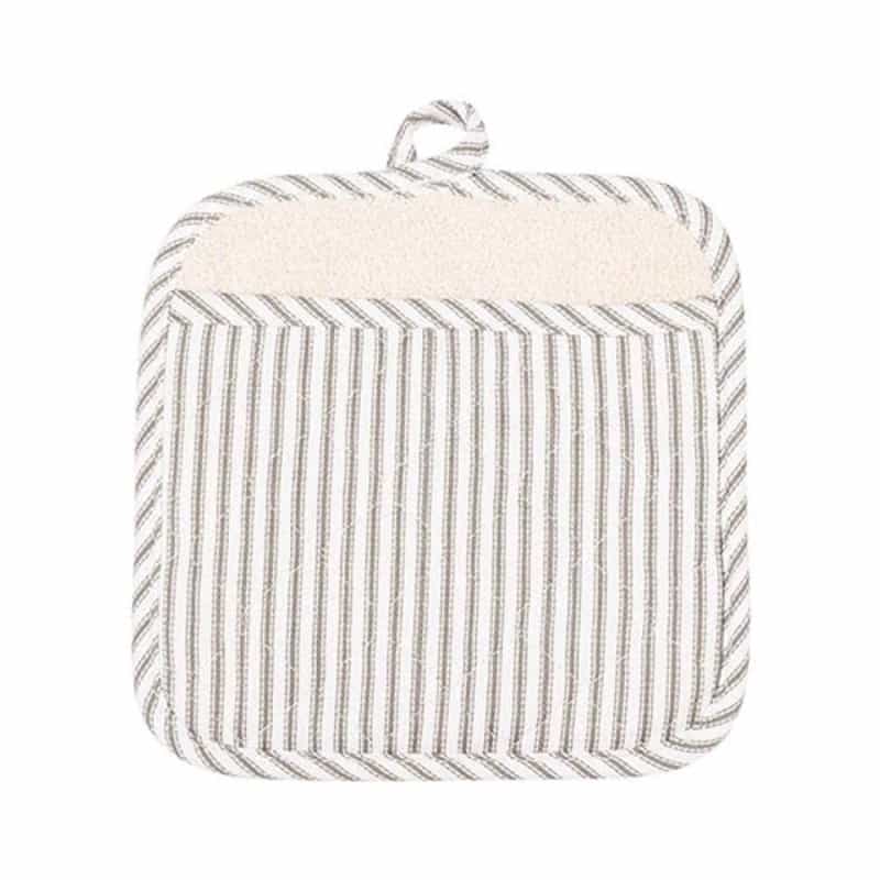 Bring It Pewter Metro Stripe Pot Mitt 9 X 9