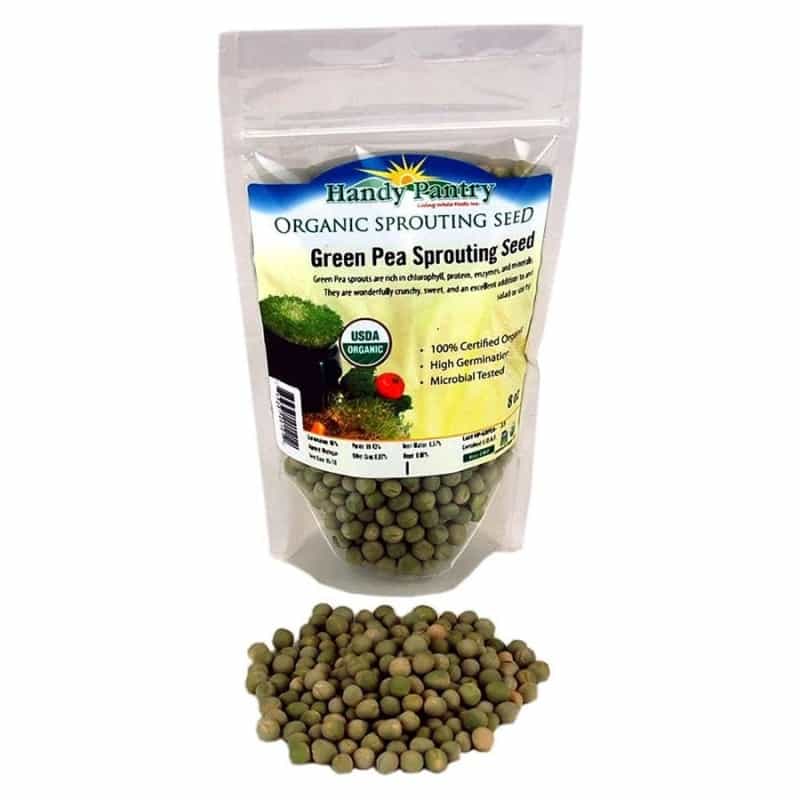 Handy Pantry Green Pea Organic Sprouting Seeds 8 Oz